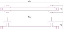 Держатель полотенец Каньон одинарный / L 400 (Золото)