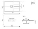 Кухонная мойка из искусственного камня Uperwood ECON UPD-506-003, прямоугольная, серая матовая