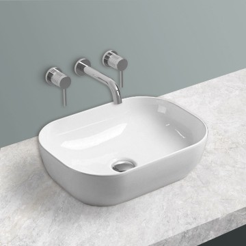 Раковина керамическая Vincea VBS-102, 455*330*130, накладная, цвет белый