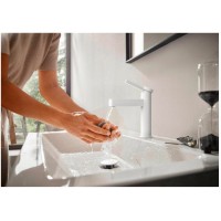 Смеситель для раковины Hansgrohe Finoris со сливным гарнитуром 76020700, белый матовый