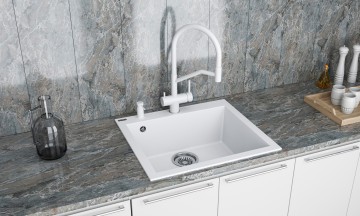 Мойка DEFINI 56, ULTRAGRANIT, PM835650-WH, WHITE, 560х500 мм, Paulmark