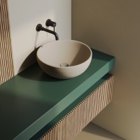 Раковина BERGES Mascon накладная, ? 45 см, матовый жасмин, без отверстия под смеситель