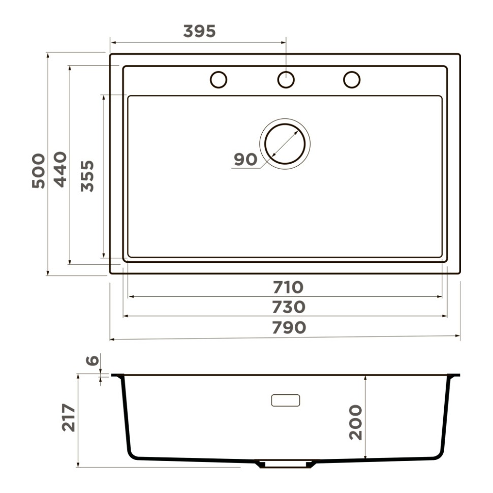 Кухонная мойка Omoikiri Sintesi 79-GR Artceramic/leningrad grey