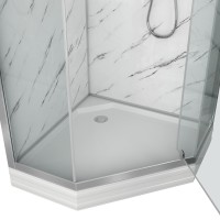 Душевая кабина Niagara Luxe NG-7701DM (90x90х210) низкий поддон(15см),дверь распашная,стенки мрамор,3 места