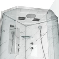 Душевая кабина Niagara Luxe NG-7701DM (90x90х210) низкий поддон(15см),дверь распашная,стенки мрамор,3 места