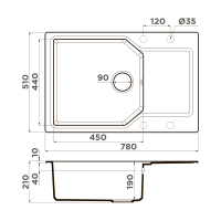 Кухонная мойка Omoikiri Yonaka 78-LB-GR Artgranit/leningrad grey