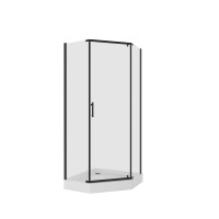 Душевое ограждение Niagara Nova NG-6805-08ВLACK (90х90х195) трапеция,черный,дверь распашная,стекло прозрачное,1 место
