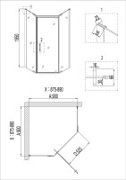 Душевое ограждение Niagara Nova NG-6805-08ВLACK (90х90х195) трапеция,черный,дверь распашная,стекло прозрачное,1 место