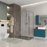 Душевое ограждение Niagara Nova NG-63-11A-A90 (110х90х195) прямоугольник,хром,двери распашные,стекло прозрачное,2 места