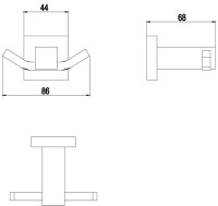 Крючок двойной Timo Selene 17012/17 золото матовое