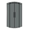 Душевое ограждение Grossman Classic 301.K33.04.1010.21.10 (100х100х195) четверть круга,раздвижная,черный матовый,стекло тонированное,1 место