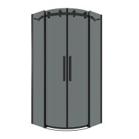 Душевое ограждение Grossman Classic 301.K33.04.1010.21.10 (100х100х195) четверть круга,раздвижная,черный матовый,стекло тонированное,1 место