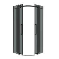 Душевое ограждение Grossman Classic 301.K33.04.1010.21.10 (100х100х195) четверть круга,раздвижная,черный матовый,стекло тонированное,1 место