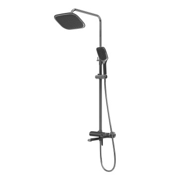Душевая стойка Grossman Alba 500.K35.06.100/210 с верхним душем,ручной лейкой и смесителем,хром с черным,1 место
