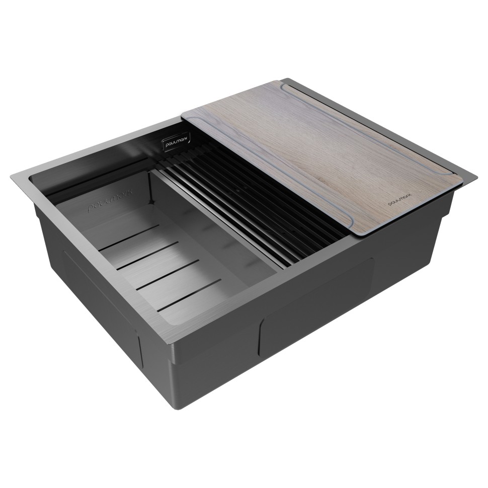 Мойка нерж. сталь NEXT-MULTI SINK 58 UNI, PM785845-GM, вороненая сталь,580х450мм, Paulmark