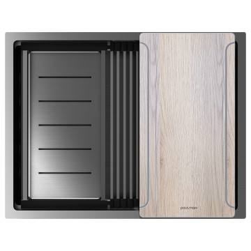 Мойка нерж. сталь NEXT-MULTI SINK 58 UNI, PM785845-GM, вороненая сталь,580х450мм, Paulmark