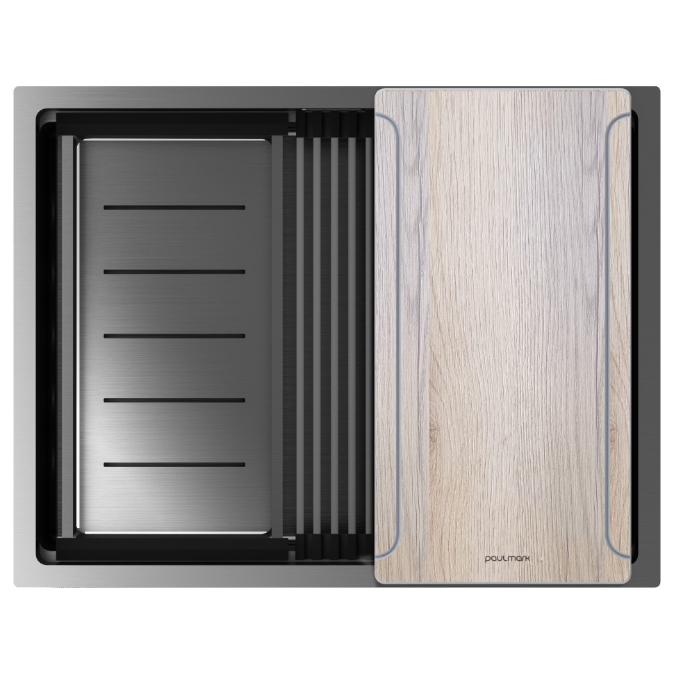 Мойка нерж. сталь NEXT-MULTI SINK 58 UNI, PM785845-GM, вороненая сталь,580х450мм, Paulmark