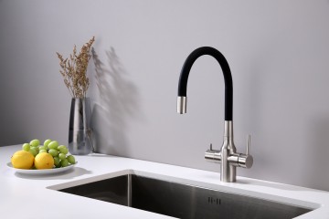 Смеситель для кухни SALIX, брашированная сталь, Sa213419-BS, Paulmark