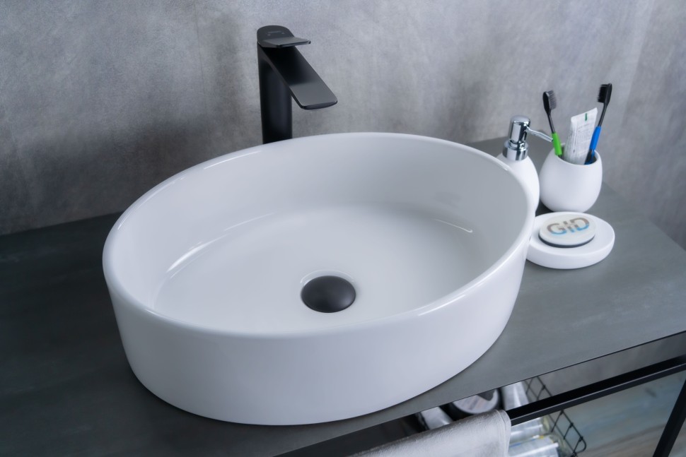 Раковина Gid N9012 51106 накладная белая 50x36x14