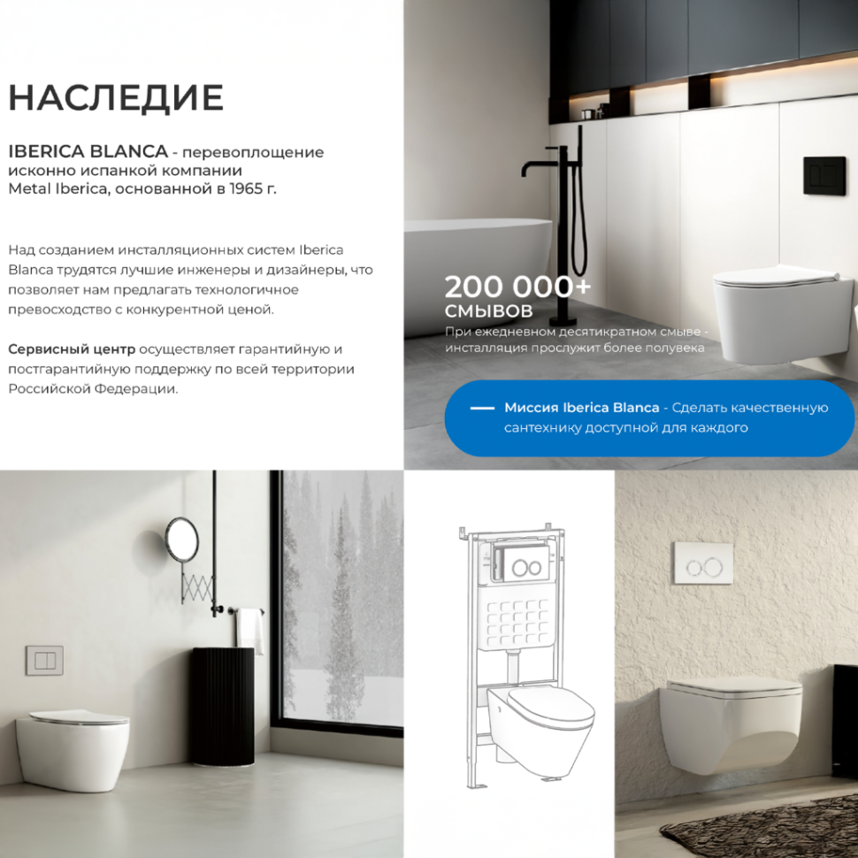 Инсталляция для подвесного унитаза IBERICA BLANCA SILENCIO MINI (IB.001M)