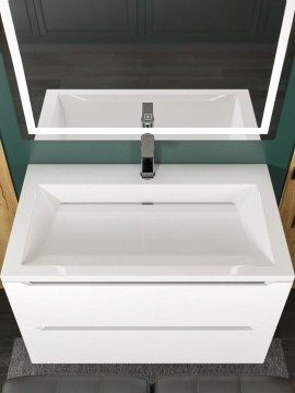 Раковина для ванной 80 см, Uperwood Infinity, белая глянцевая