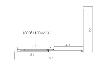 Душевой уголок Дайс (Dice) VSR-4D1011CL, 1100*1000, хром, стекло прозрачное