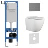 Комплект 3в1 IBERICA BLANCA инсталляция SILENCIO MINI, унитаз BILBAO ALTO белый, кнопка смыва INOX-S вороненая сталь (IB.001M.BLA.234.1602)