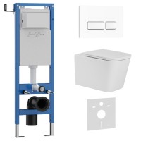 Комплект 3в1 IBERICA BLANCA инсталляция SILENCIO MINI, унитаз TOLEDO ALTO белый, кнопка смыва ESTI-R белый глянцевый (IB.001M.TLA.234.211)