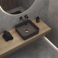Раковина BERGES Ego SL накладная, 38x38 см, матовый антрацит