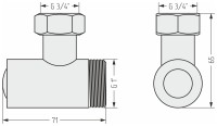 Уголок со спускным клапаном переходной (G 1&quot; НР х G 3/4&quot; НГ)