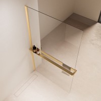 Душевая перегородка Walk-In VSW-1HR110CLG, 1100*2000, матовый золотой, стекло прозрачное