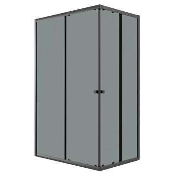 Душевое ограждение Niagara Eco NG-1018-14QT (100х80х190) прямоугольник,раздвижное,черный,стекло тонированное,1 место