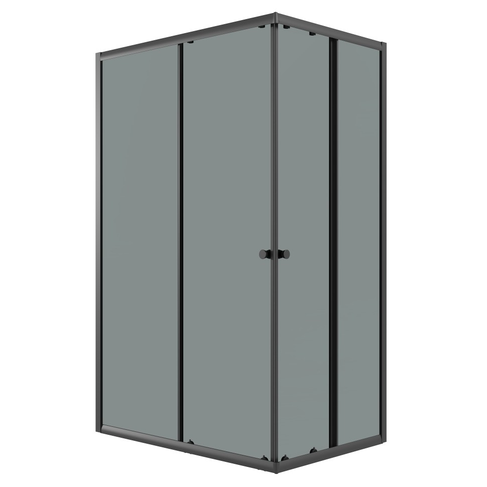 Душевое ограждение Niagara Eco NG-1018-14QT (100х80х190) прямоугольник,раздвижное,черный,стекло тонированное,1 место