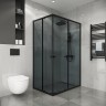 Душевое ограждение Niagara Eco NG-1018-14QT (100х80х190) прямоугольник,раздвижное,черный,стекло тонированное,1 место