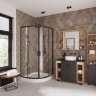 Душевое ограждение Niagara Nova NG-6806-08ВLACK (90х90х195) четверть круга,черный,двери раздвижные,стекло прозрачное,1 место