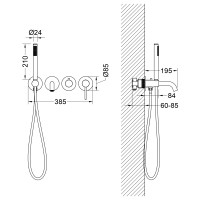 Смеситель встроенный для ванны с душем Timo Saona 2314/17YSM золото матовое