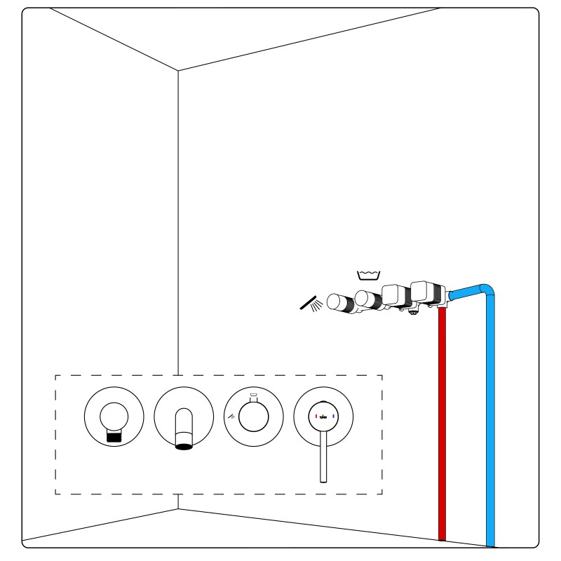 Смеситель встроенный для ванны с душем Timo Saona 2314/17YSM золото матовое