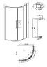 Душевое ограждение Grossman Cosmo 301.K33.02.8080.10.00 (80х80х195) четверть круга,раздвижная,хром,стекло прозрачное, 1 место