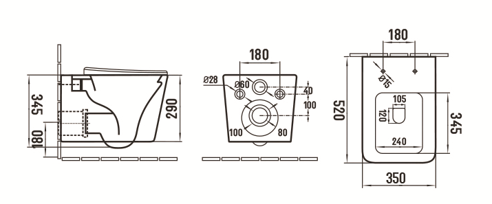 Унитаз подвесной CeramaLux TR5170MC