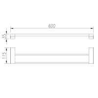 AQM7304CR Tivoli Держатель банного полотенца двойной 600мм, хром