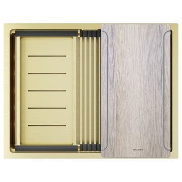 Мойка нерж. сталь NEXT-MULTI SINK 58 UNI, PM785845-LG, светлое золото, 580х450мм, Paulmark
