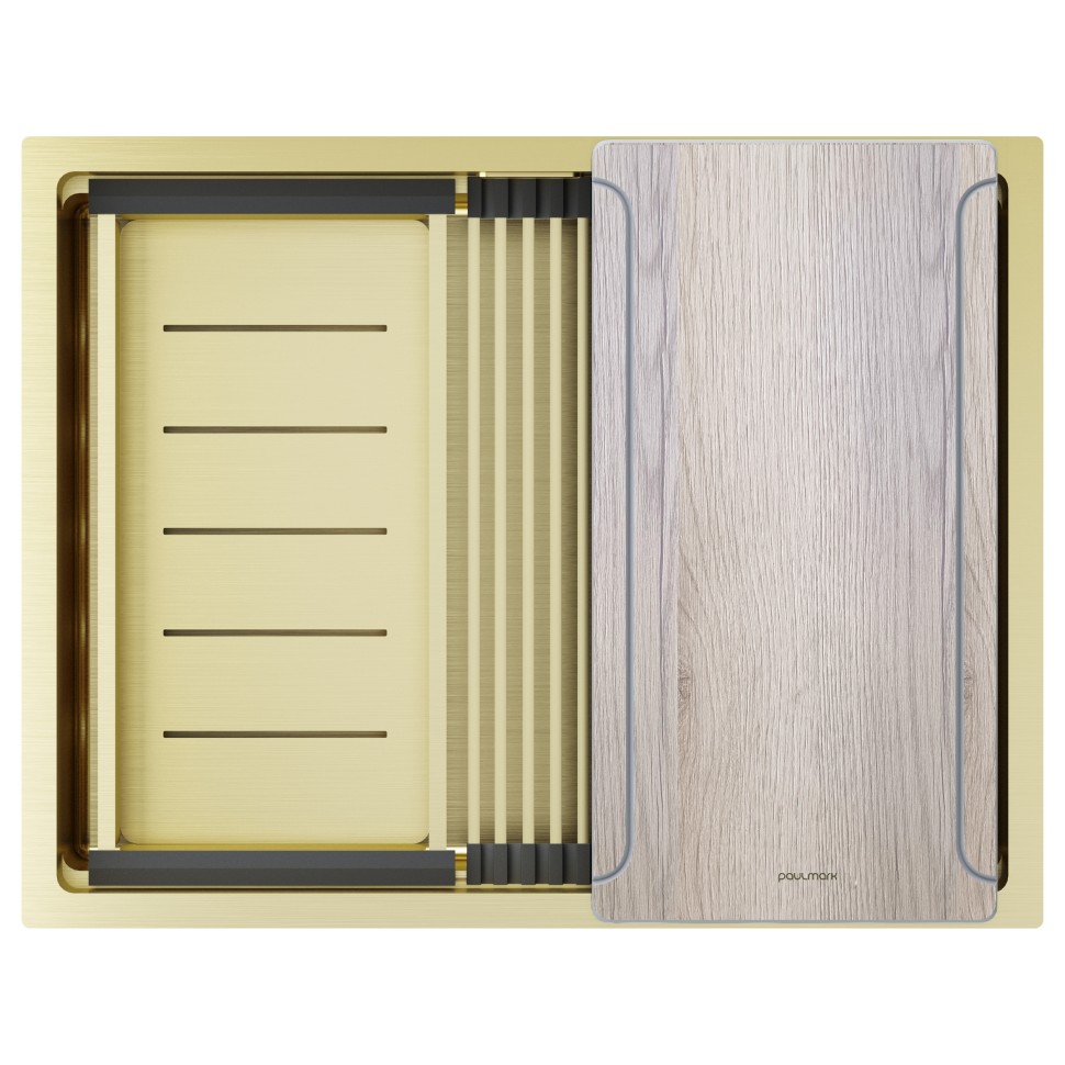 Мойка нерж. сталь NEXT-MULTI SINK 58 UNI, PM785845-LG, светлое золото, 580х450мм, Paulmark