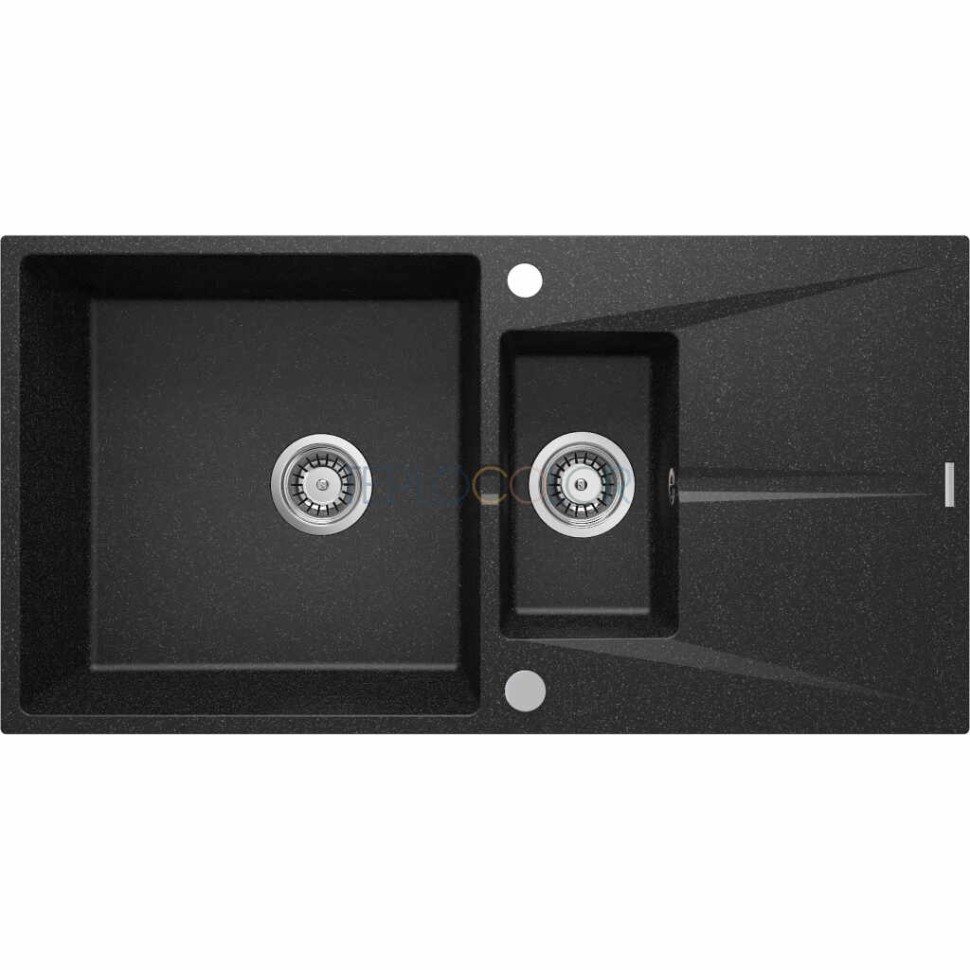 Гранитная мойка, 1.5-чаши с осушкой