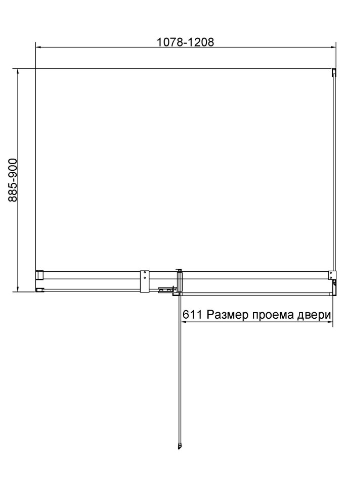 Душевой уголок Экстенза (Extenza) VSR-4EX111290CLBN, 1100/1200*900, брашированный никель, стекло прозрачное
