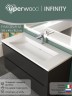 Раковина для ванной Uperwood Infinity 80 см, без отверстия для смесителя, белая глянцевая