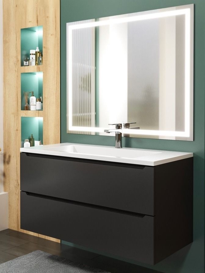 Раковина для ванной Uperwood Infinity 80 см, без отверстия для смесителя, белая глянцевая