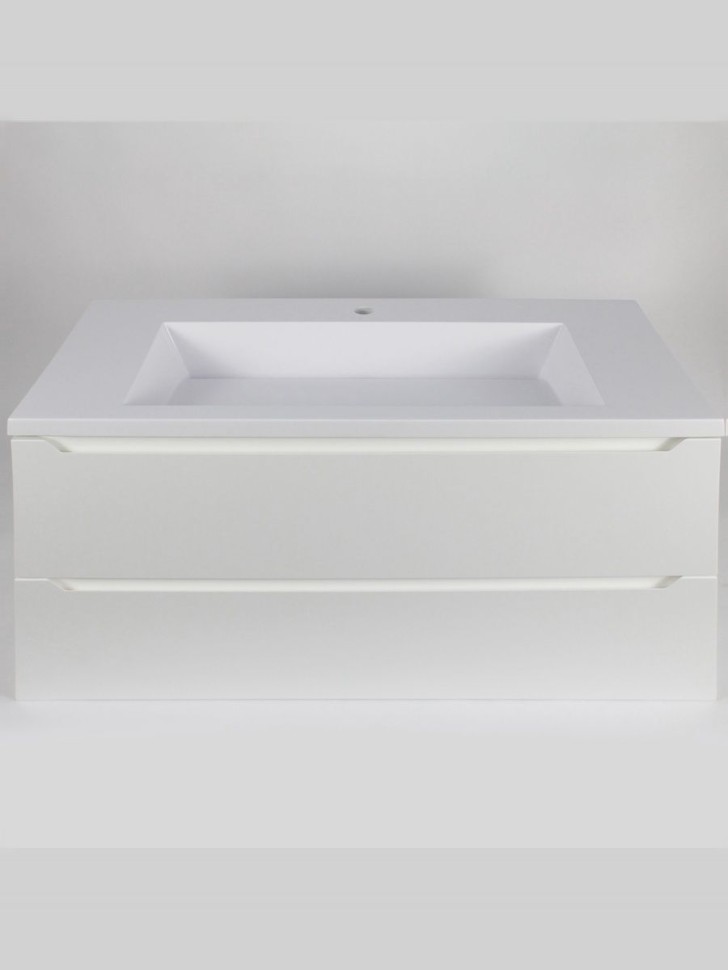 Раковина для ванной Uperwood Infinity 80 см, без отверстия для смесителя, белая глянцевая