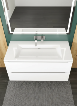 Раковина для ванной Uperwood Infinity 80 см, без отверстия для смесителя, белая глянцевая