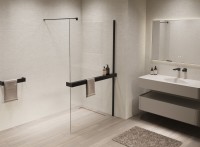 Душевая перегородка Walk-In VSW-1HR110CLB, 1100*2000, черный, стекло прозрачное