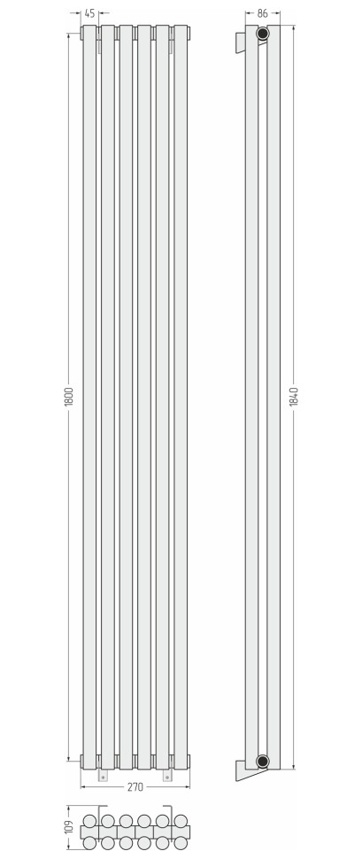Эстет-11 1800х270 6 секций